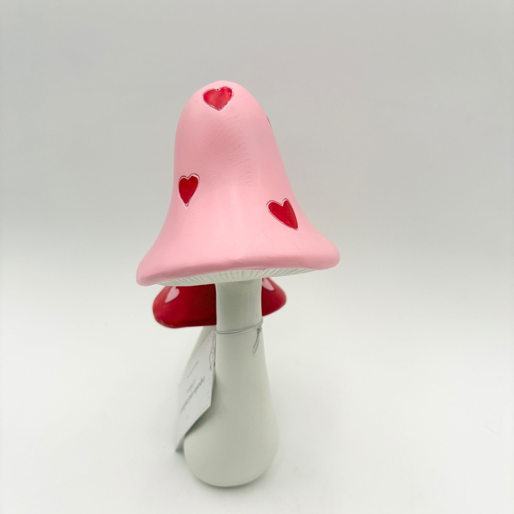 Cupcakes and Cashmere Pink Red Heart Valentine Mushroom Decor Figurine - Picture 5 of 7